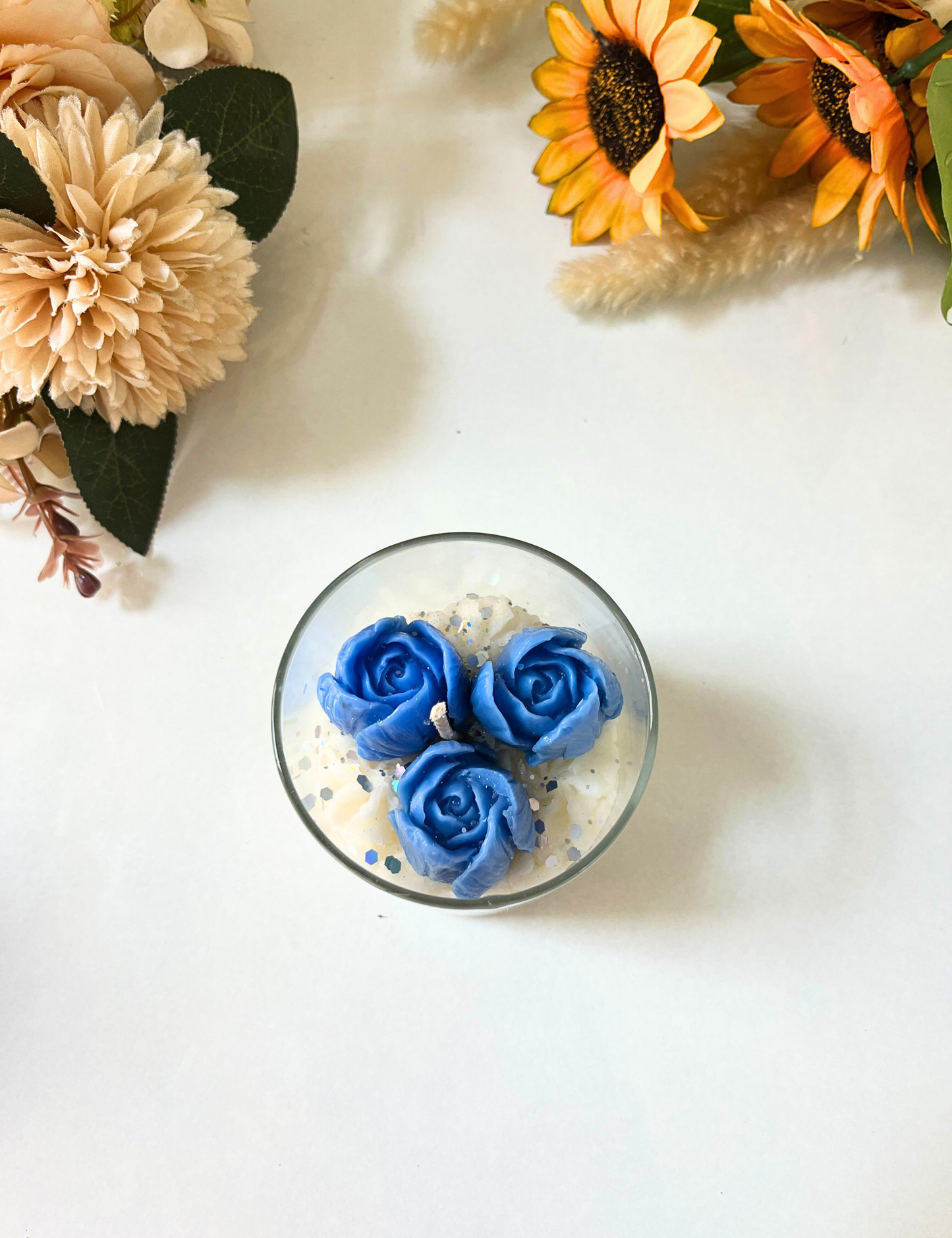 Blue Rose Scented Candle