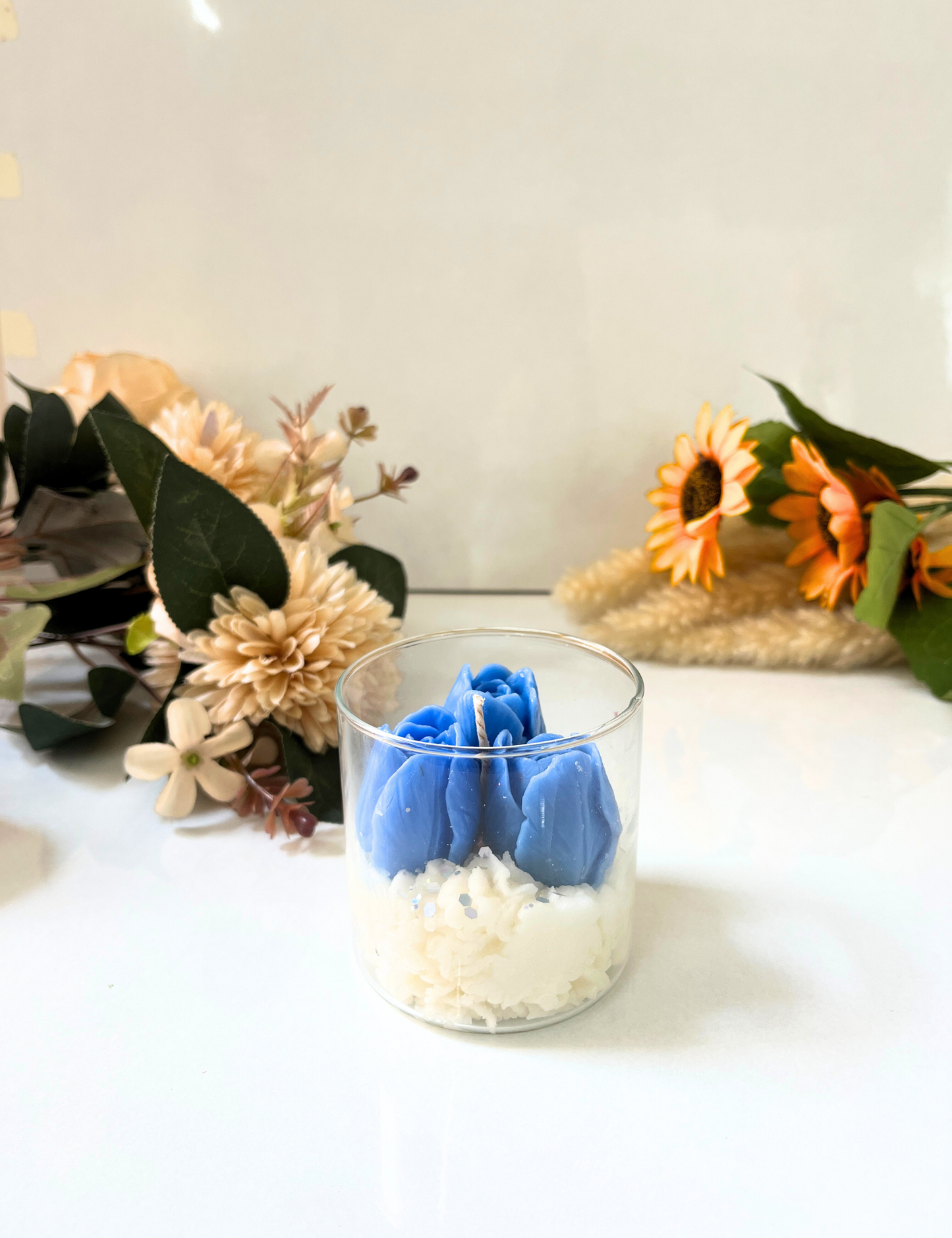 Blue Rose Scented Candle
