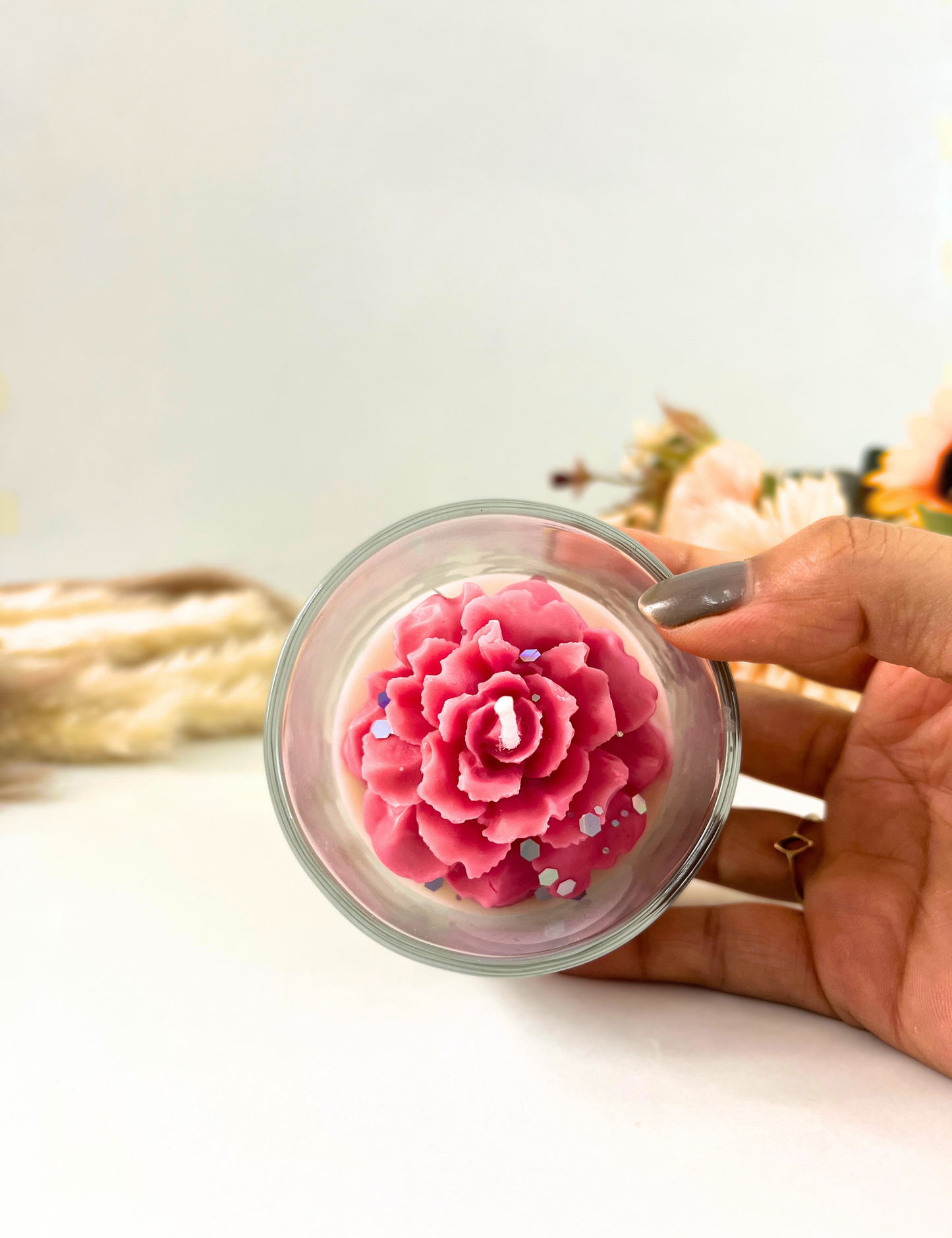 Luxury Pink Rose Candle