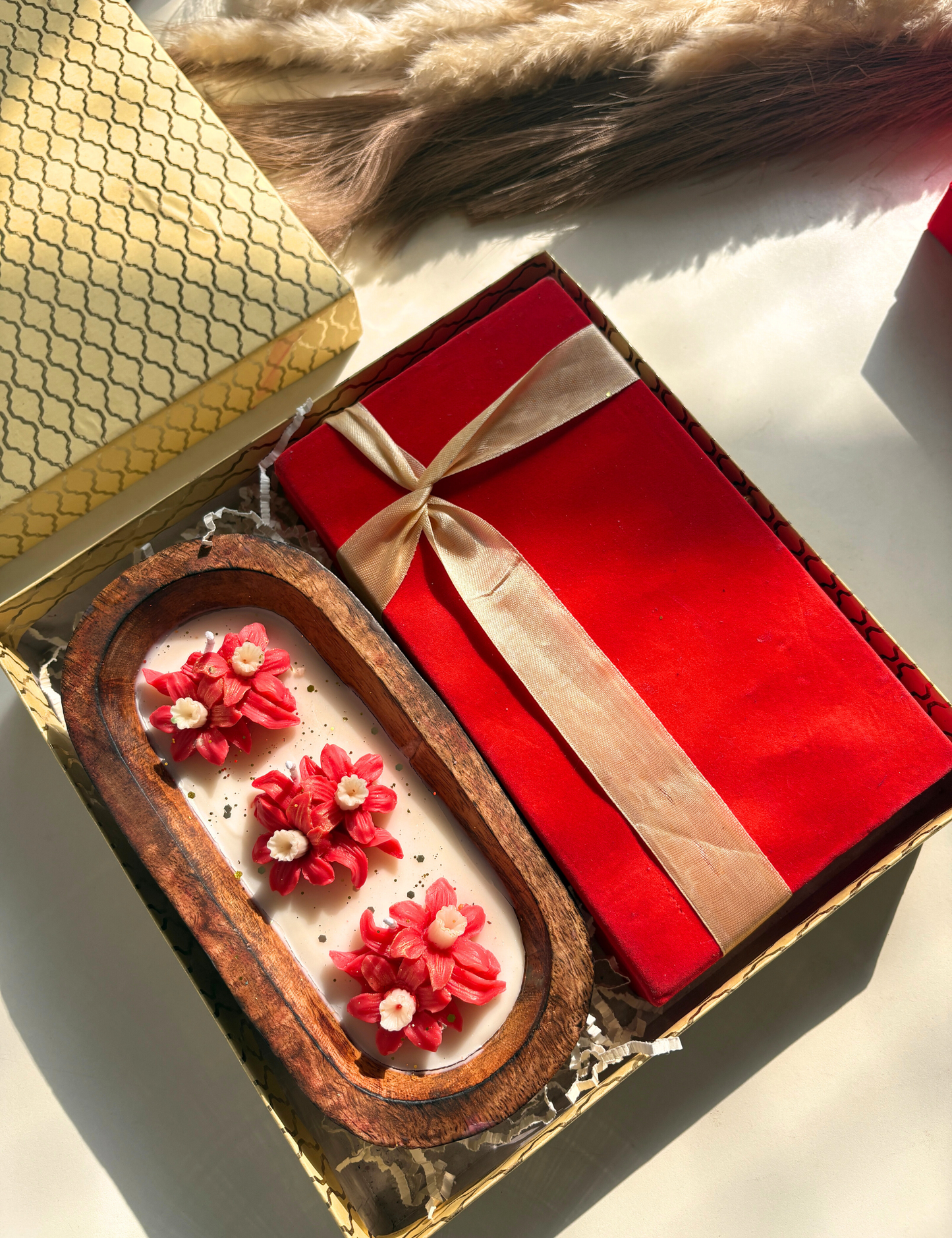 Luxury Silver Bowl & Tray Gift Set with Floral Aroma Candle