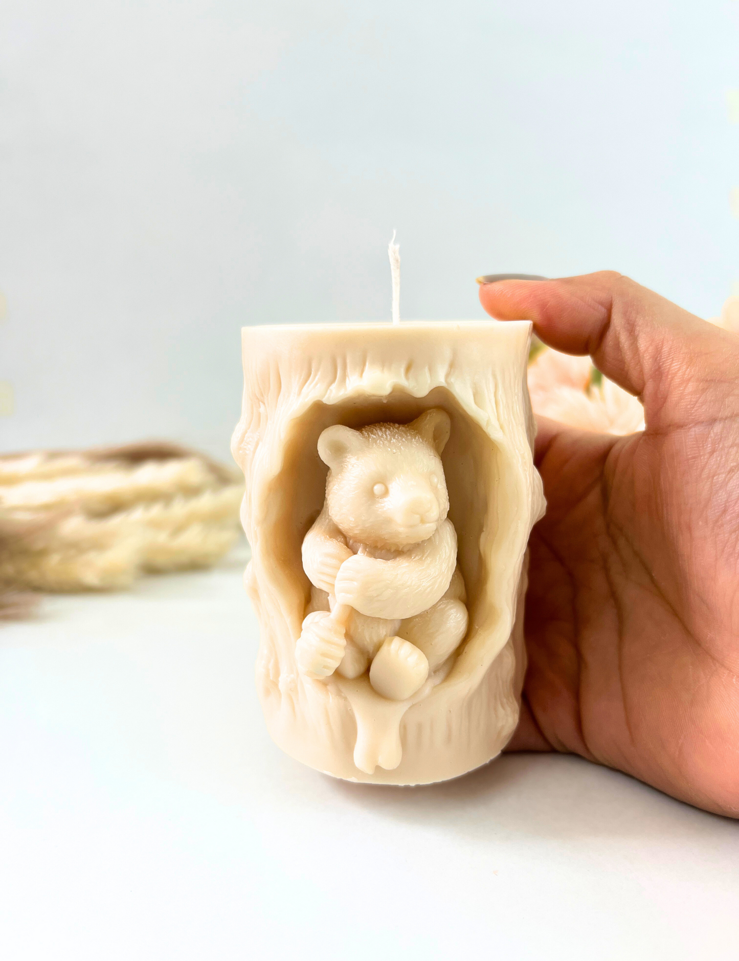 Teddy Bear Pillar Candle