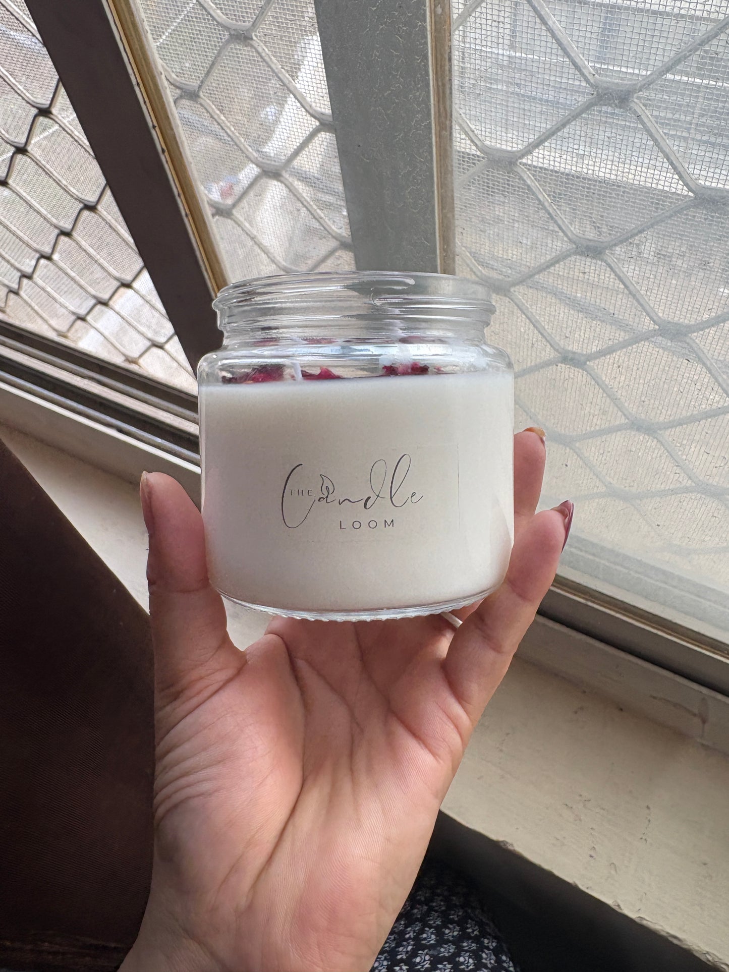 Rose Petal Scented Jar Candle