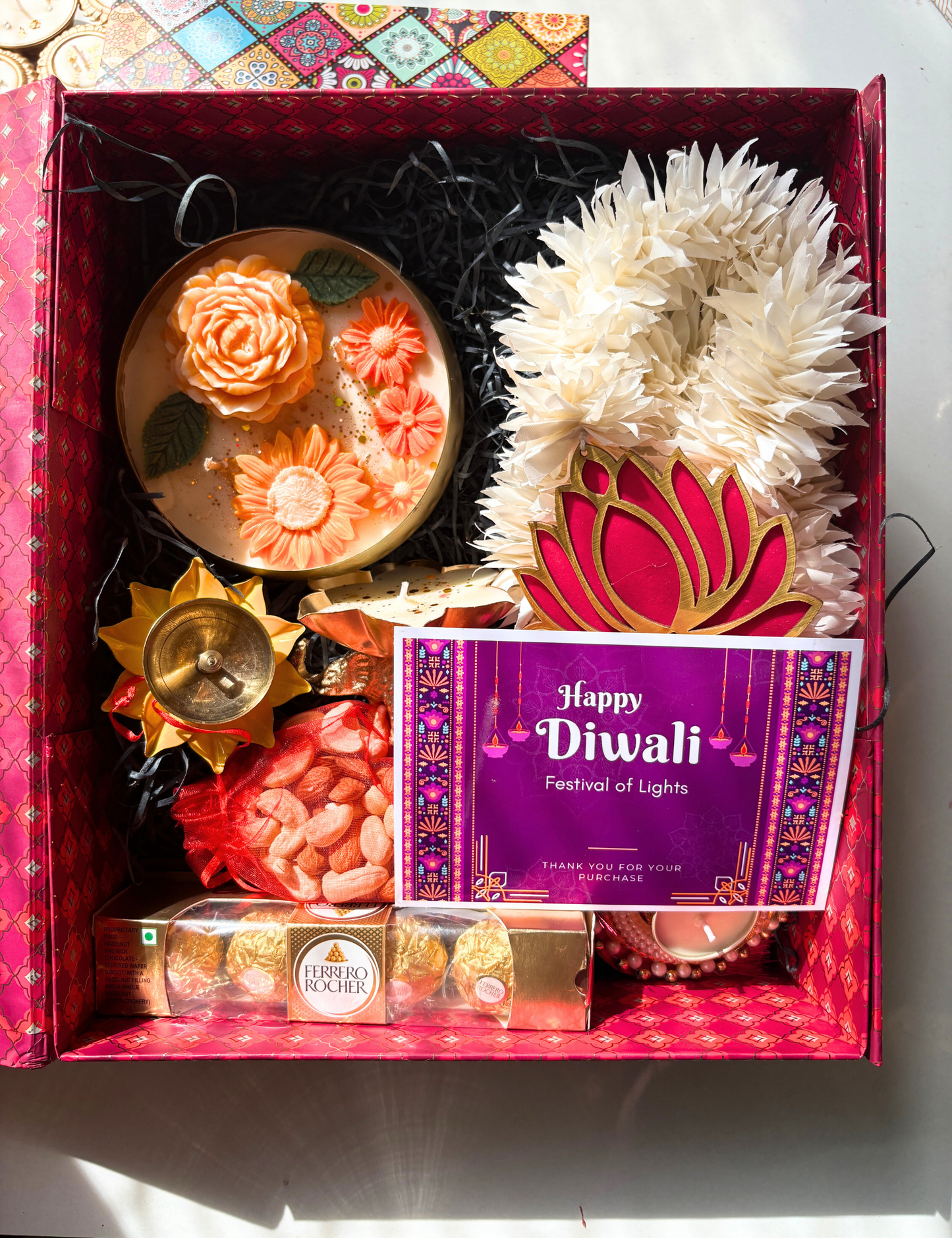 Royal Diwali Hamper with Premium Dry Fruits, Chocolates & Décor