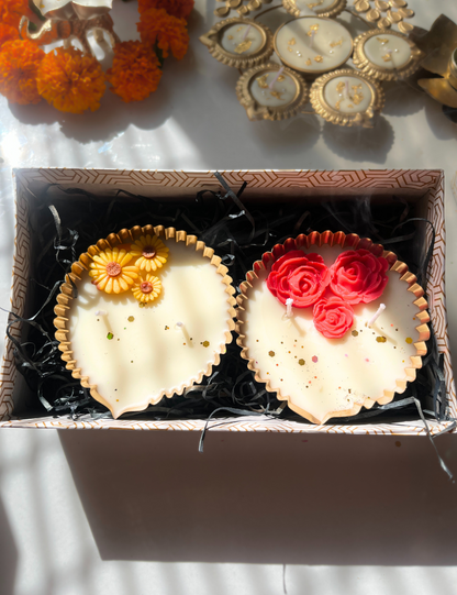 Luxury Golden Diya Candle Pair – Set of 2