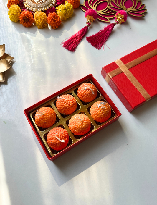 Set of 6 Ladoo Candles Gift Box