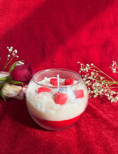 Handmade Scented Glass Candle for Valentine’s Day With box