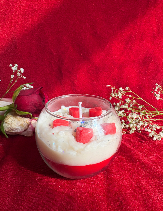 Handmade Scented Glass Candle for Valentine’s Day With box