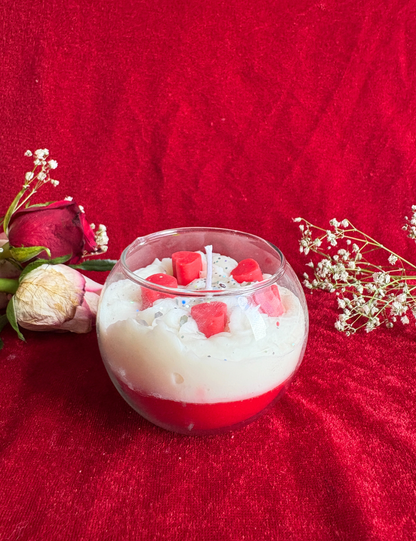 Handmade Scented Glass Candle for Valentine’s Day With box