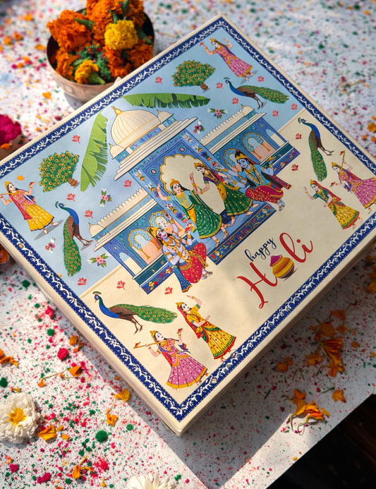 Holi Special Gift Hamper with Potli, Decorative Candle