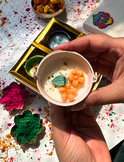 Luxury Holi Candle Hamper – Set of 4 Colourful Balti Candles