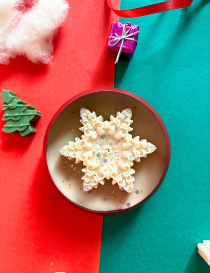Red Urli Snowflake Candle for Christmas Gifting
