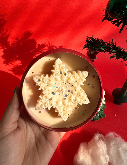 Red Urli Snowflake Candle for Christmas Gifting