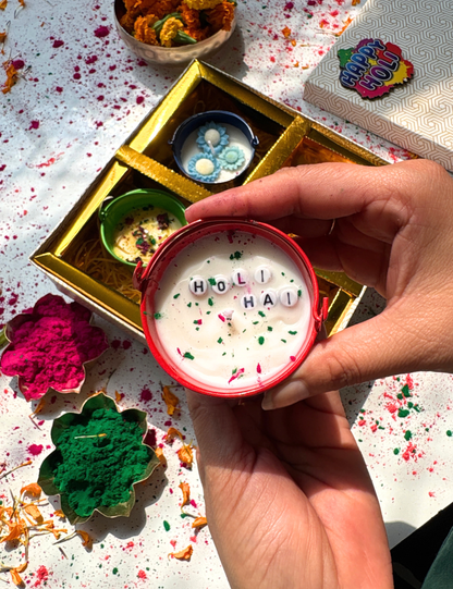 Luxury Holi Candle Hamper – Set of 4 Colourful Balti Candles