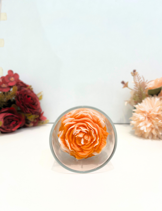 Rose-Shaped Candle in Glass