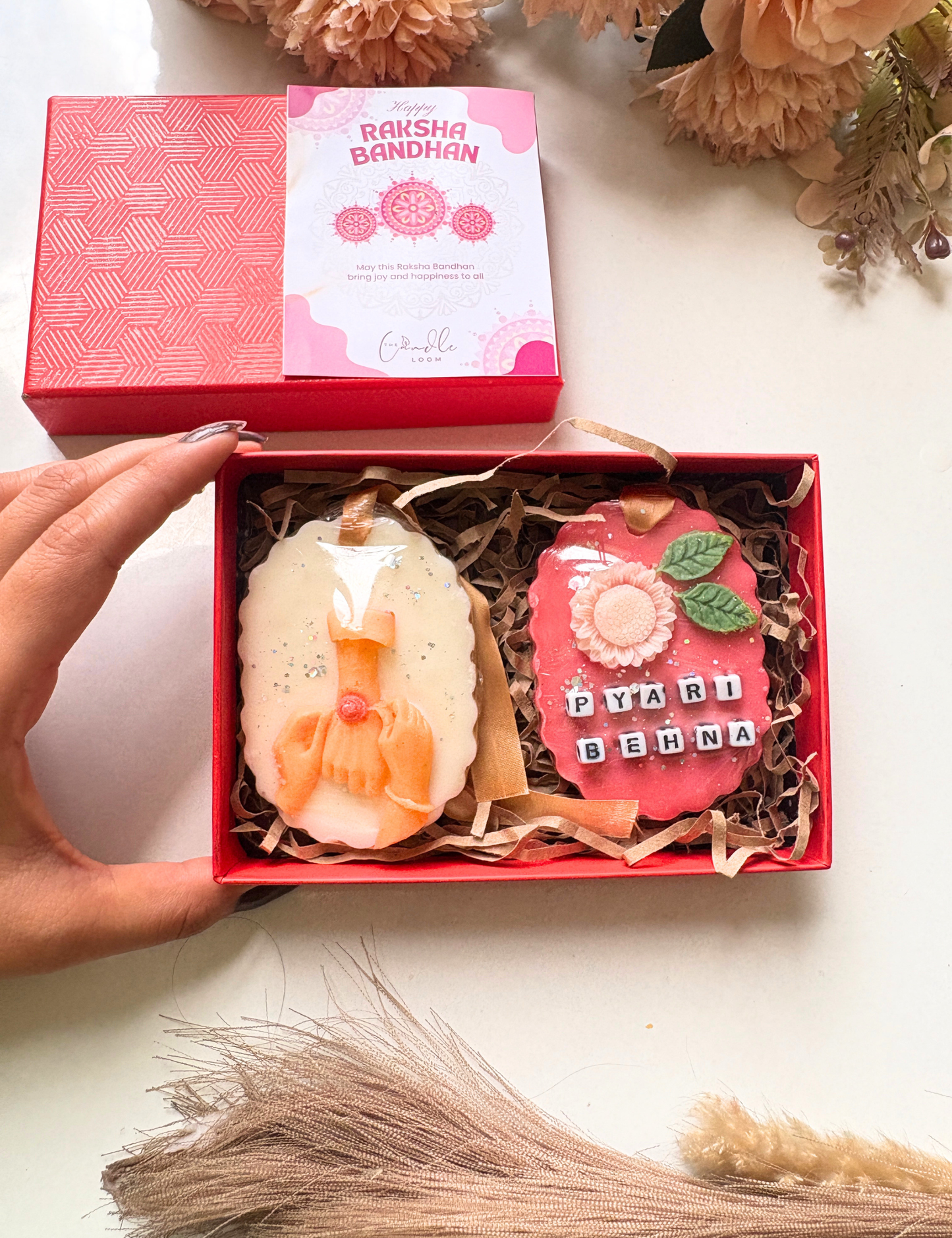 Personalized Rakhi Wax Sachet Set | Premium Scented Wax Tablets