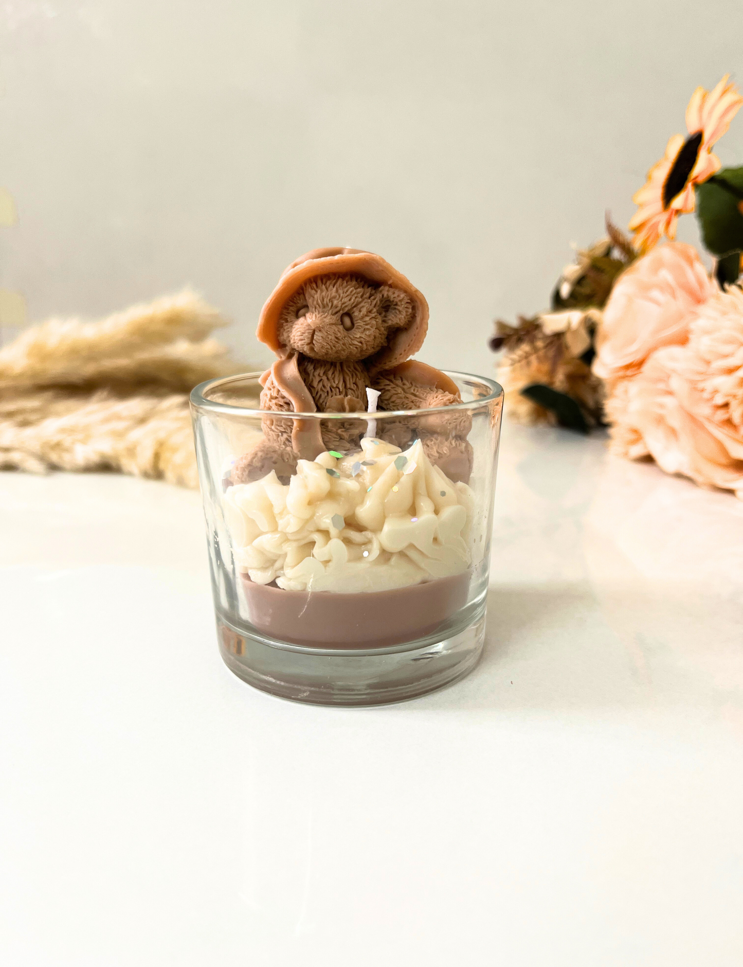 Teddy with Whipped Wax Candle