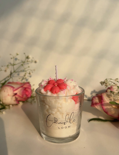 Handcrafted Floral Aroma Candle in Glass Jar
