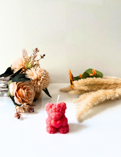 Rose Teddy Candle - Mini