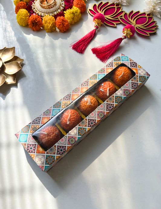 Set of 5 Ladoo Candles Gift Box