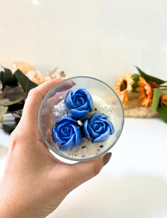 Blue Rose Scented Candle for Mom