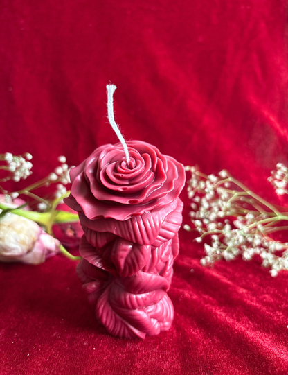 Rose Flower Pillar Candle