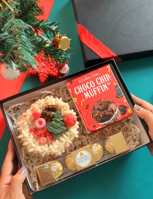 Premium Christmas Hamper with Handmade Cake Candle & Treats