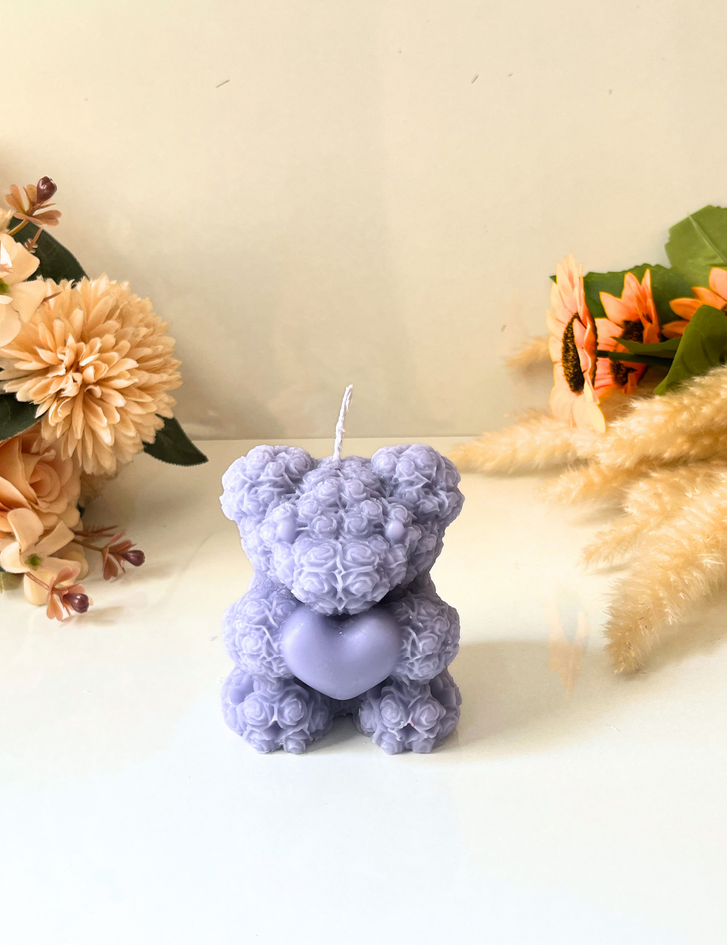 Rose Teddy Candle - Big