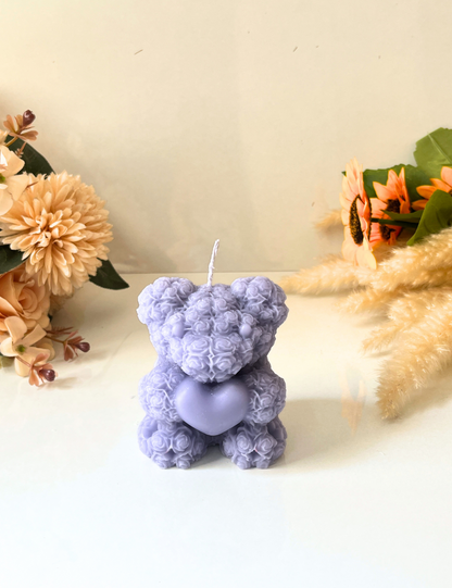 Rose Teddy Candle - Big
