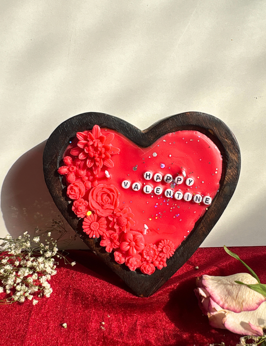 Heart Shape Valentine Special Floral Aroma Candle