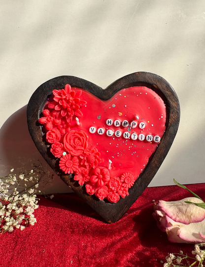 Heart Shape Valentine Special Floral Aroma Candle
