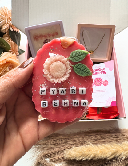 The Candleloom Premium Rakhi Hamper with Oxidised Earrings, Pendant & Wax Sachet