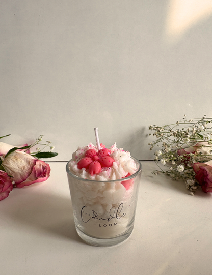 Handcrafted Floral Aroma Candle in Glass Jar