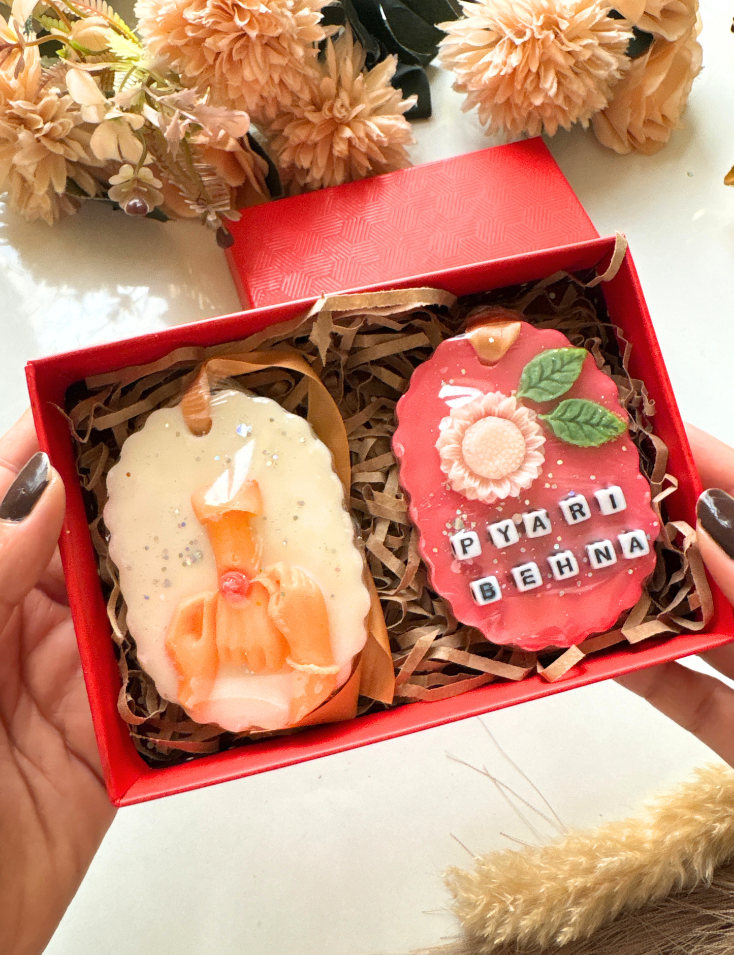 Personalized Rakhi Wax Sachet Set | Premium Scented Wax Tablets