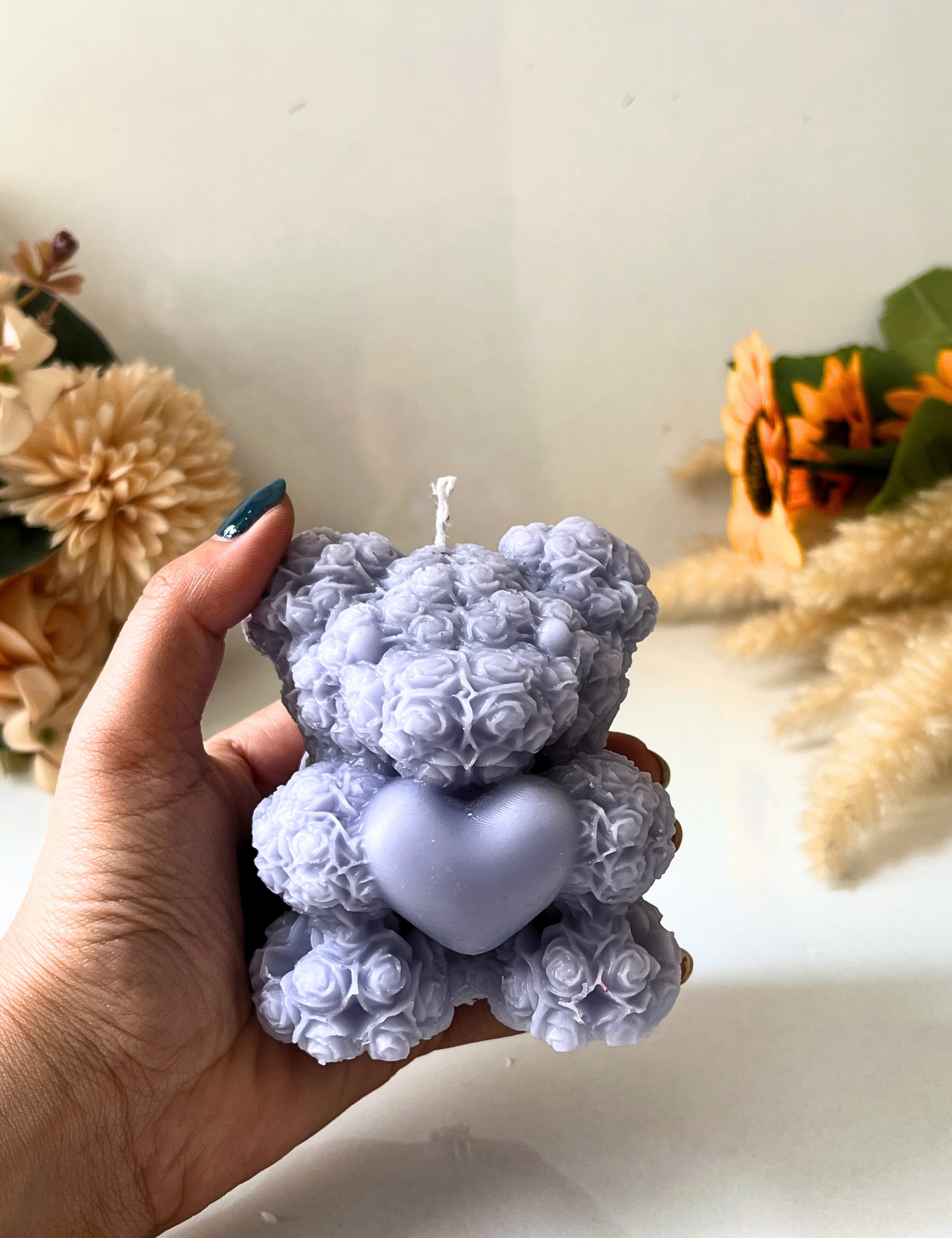 Rose Teddy Candle - Big