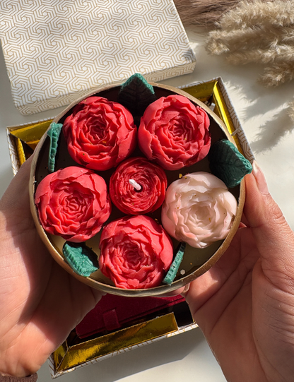 Luxury Rose Candle Hamper with Dry Fruits & Velvet Jewellery Box – Premium Gift Box