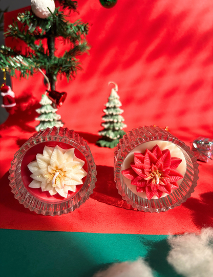Christmas Bloom Poinsettia Scented Candle - Set of 2
