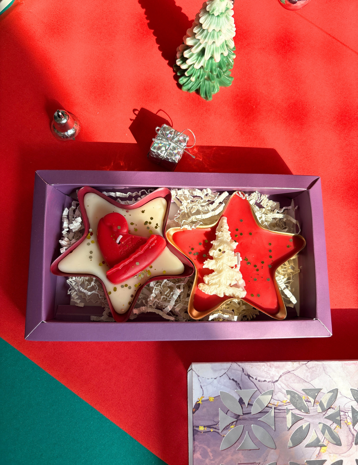 Festive Holiday Star-Shaped Candle Box for Christmas Gifting