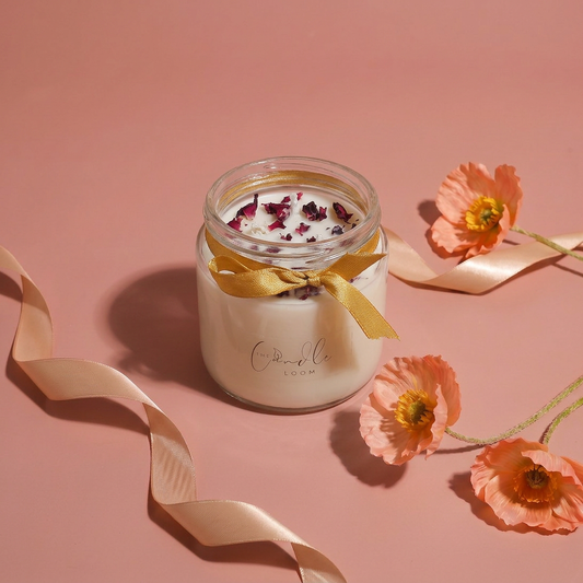 Rose Petal Scented Jar Candle