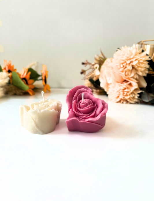 Heart Shaped Rose Candle