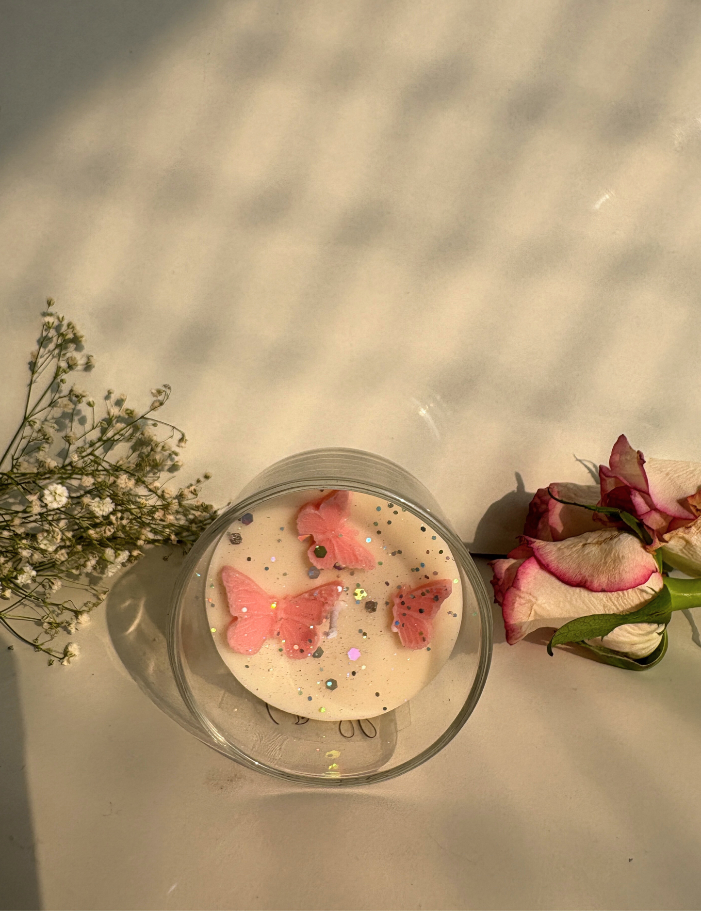 Pastel Floral Aroma Candle in Wide Glass Jar