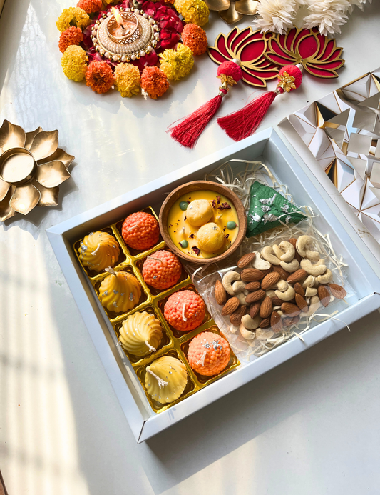 Premium Diwali Gift Hamper with Sweets Candles & Nuts