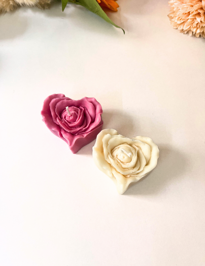 Heart Shaped Rose Candle