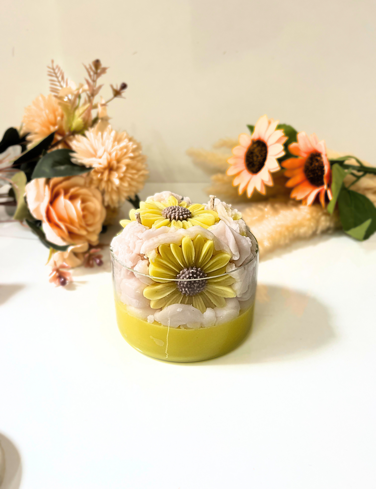 Sunflower in Jar Candle