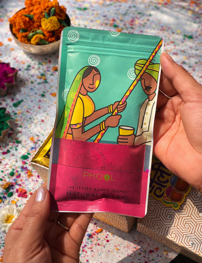 Affordable Holi Hamper with Two Balti Candles & Phool Gulal