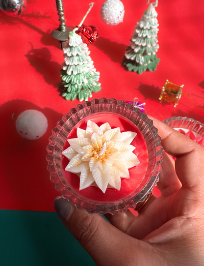 Christmas Bloom Poinsettia Scented Candle - Set of 2