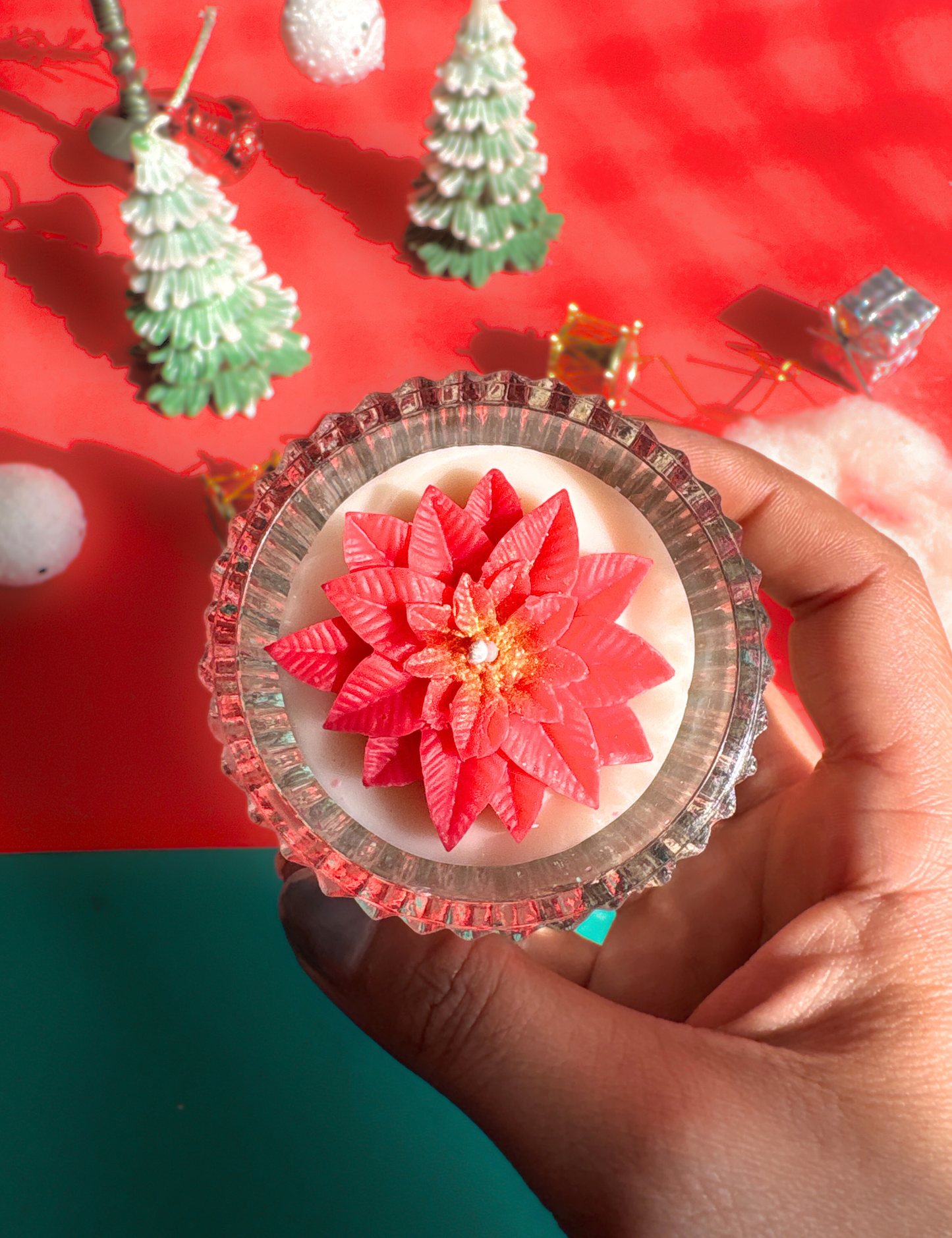 Christmas Bloom Poinsettia Scented Candle - Set of 2