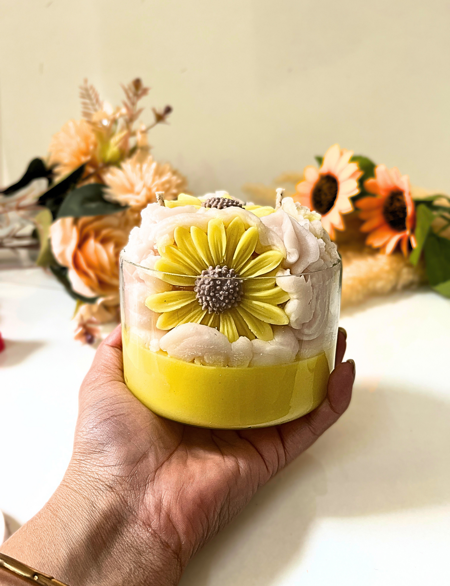 Sunflower in Jar Candle