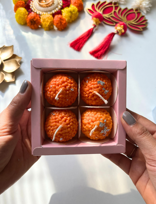 Set of 4 Ladoo Candles Gift Box