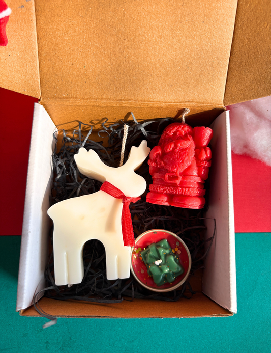 Festive Trio Christmas Candle Gift Box