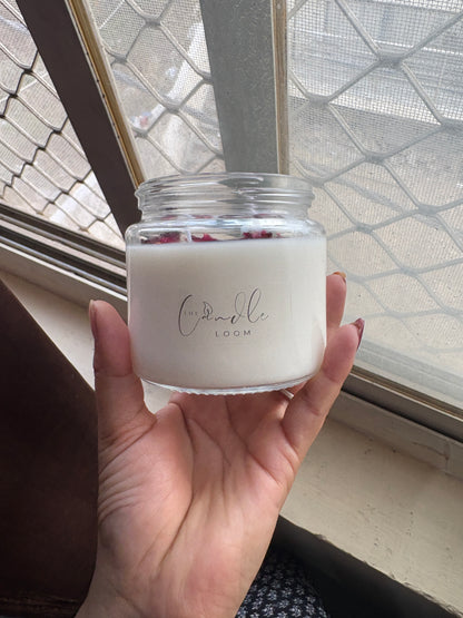Rose Petal Scented Jar Candle